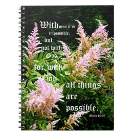 Astilbe med markering 10:27 anteckningsbok