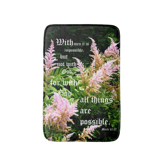 Astilbe with Mark 10:27 Badrumsmatta (Framsidan (Vertikal))