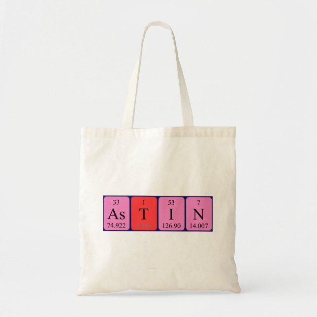 Astin periodisk bord namn tote bag tygkasse (Framsidan)