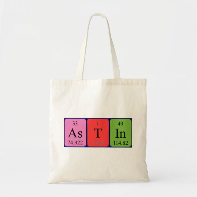Astin periodisk bord namn tote bag tygkasse (Framsidan)