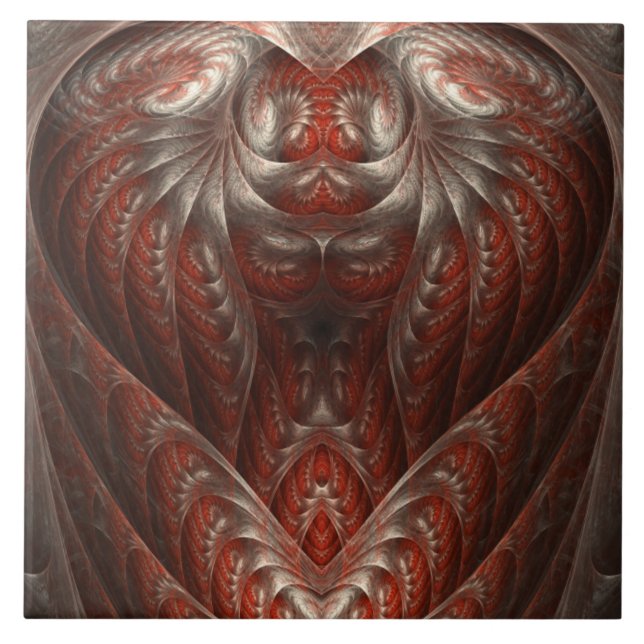 Astonish Me Red Abstrakt Heart Design Ceramic Tile Kakelplatta (Framsidan)
