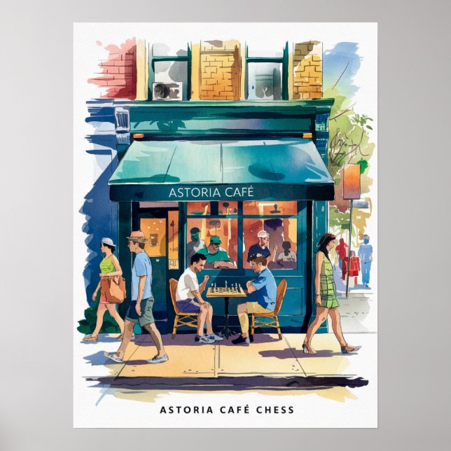Astoria Café Schack Aquarell Poster (Framsidan)