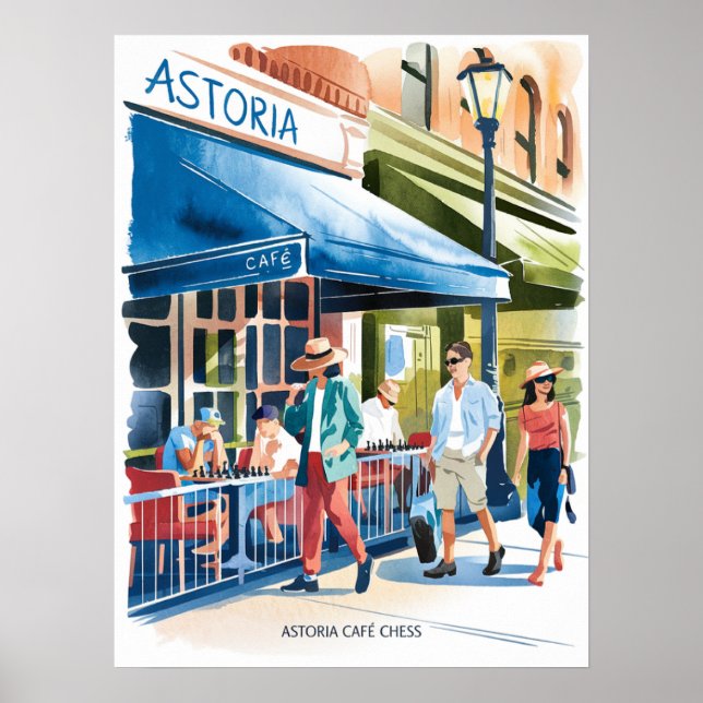 Astoria Café Schack Aquarell Poster (Framsidan)
