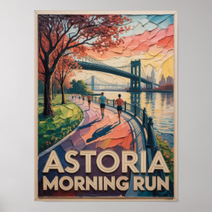 Astoria Morning Run Impasto-målning Poster