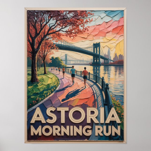 Astoria Morning Run Impasto-målning Poster (Framsidan)