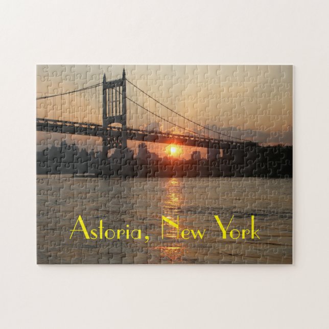 Astoria, NY Jigszawa Puzzle med RFK Bridge Pussel (Horisontell)