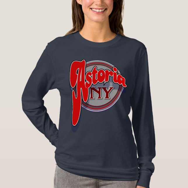 Astoria NY nedslagskjorta T-shirt (Framsida)