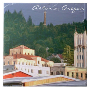 Astoria Oregon belägger med tegel det stora (6" X Kakelplatta