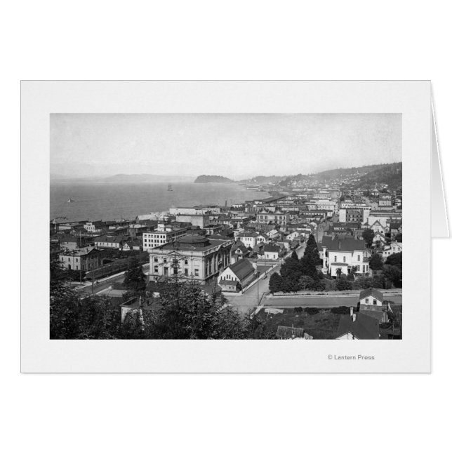 Astoria, Oregon Business Section och Waterfront Hälsningskort (Framsidan Horizontal)