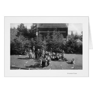 Astoria, Oregon Indian Krig Dance vid Centennial Hälsningskort