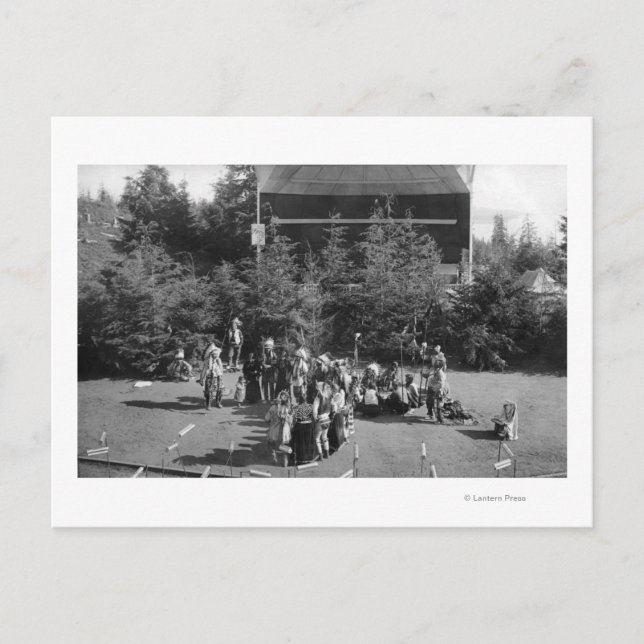 Astoria, Oregon Indian Krig Dance vid Centennial Vykort (Framsida)