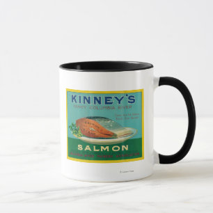 Astoria Oregon - Kinneys etikett för laxfodral Mugg