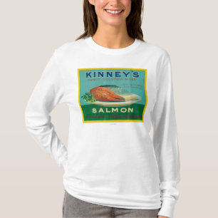 Astoria Oregon - Kinneys etikett för laxfodral Tee