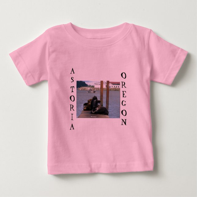 Astoria Oregon Sealions Tee Shirt (Framsida)