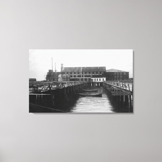 Astoria, Oregon syn på fiskefartygets förpackning Canvastryck (Framsida)