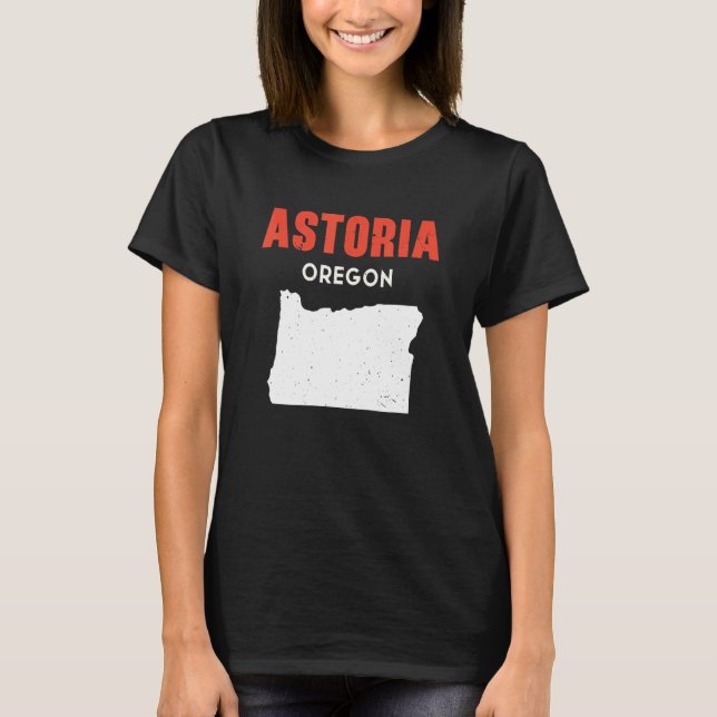Astoria Oregon USA State America Travel Oregonian T Shirt (Framsida)