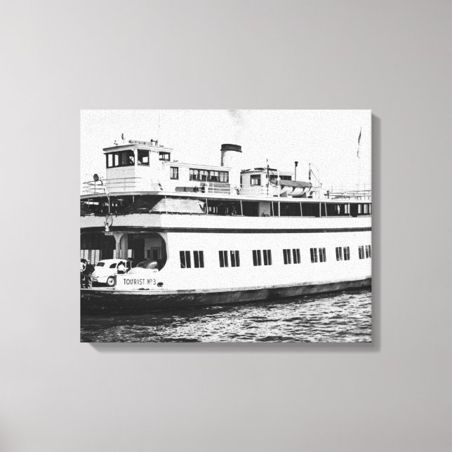 Astoria, Oregon View of Ferry Astoria Photograph Canvastryck (Framsida)