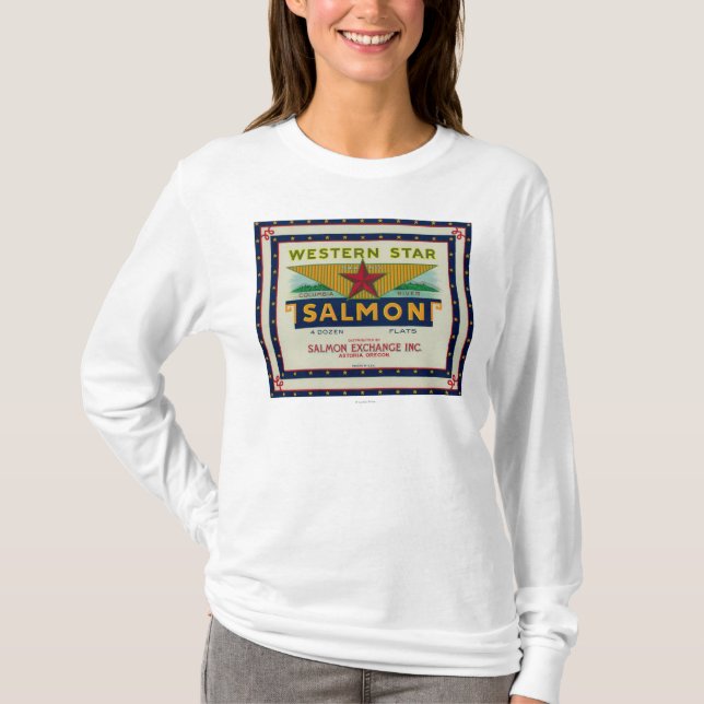 Astoria Oregon - western etikett för Tee (Framsida)