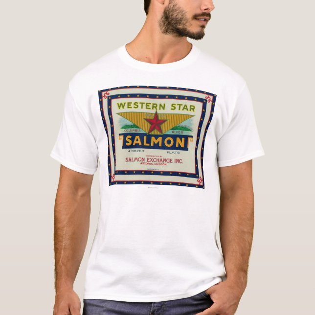 Astoria Oregon - western etikett för Tee (Framsida)