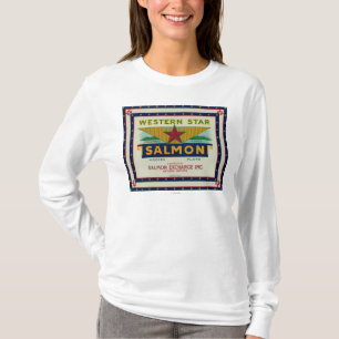 Astoria Oregon - western etikett för Tee Shirt