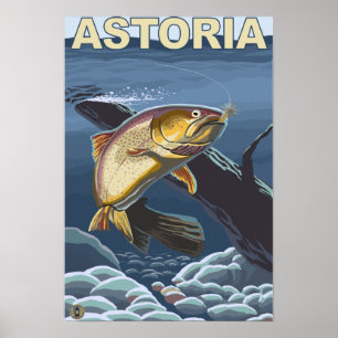 Astoria, OregonCutmynning Trout Kor-Section Poster