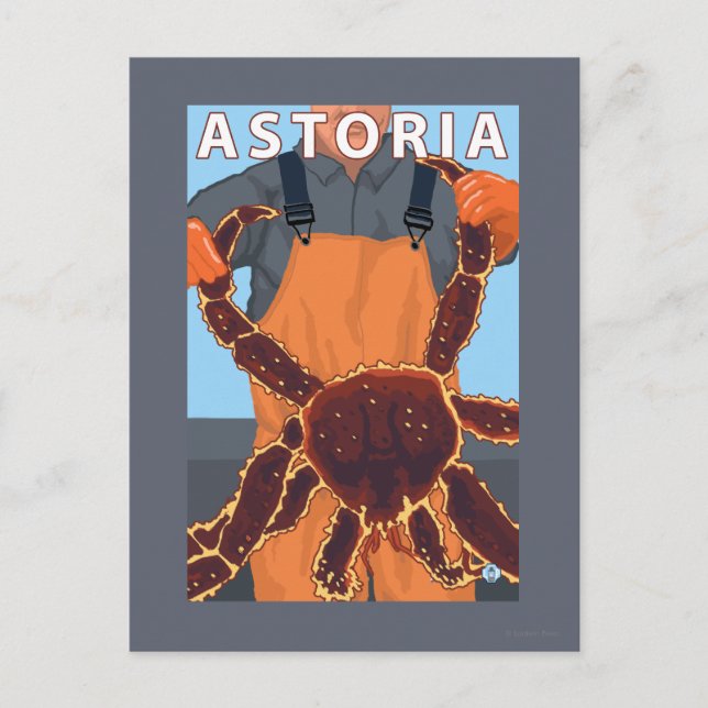 Astoria, OregonKing Crab Vykort (Framsida)