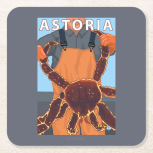 Astoria OregonKing krabba Underlägg Papper Kvadrat