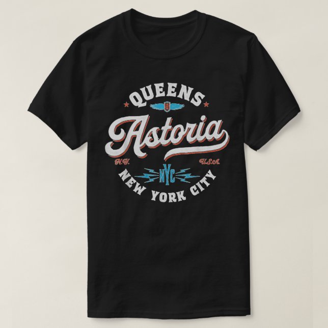 Astoria Queens New York retro-grafik T Shirt (Design framsida)