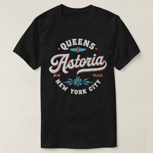 Astoria Queens New York retro-grafik T Shirt (Design framsida)