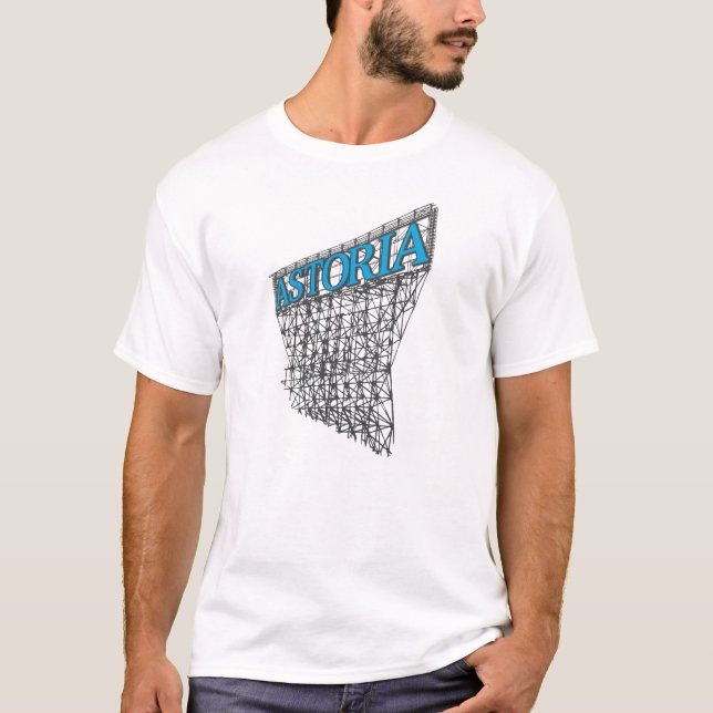 Astoria Queens New York Scaffolding Design T Shirt (Framsida)