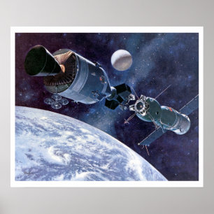 ASTP som ansluter det Apollo Soyuz rymdskepp Poster
