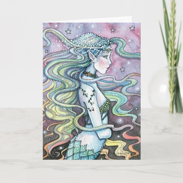 Astra Celestial Sjöjungfru Art Card Notecard Kort (Framsida)