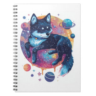 Astral Akita � Cosmic Space Hund Anteckningsbok