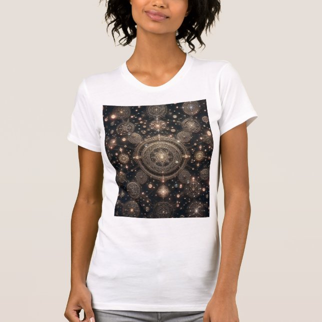 Astral Alkemisk Kompass — Celestiala Sigiller T Shirt (Framsida)