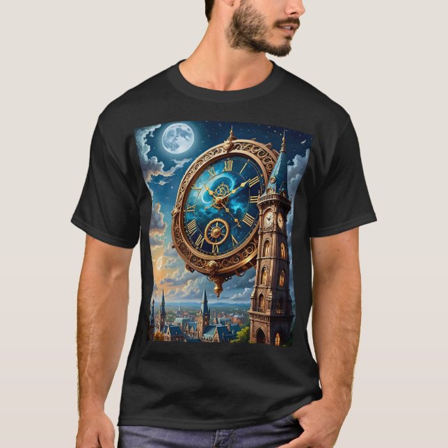 Astral Clocktower Fantasy City Tee (Framsida)