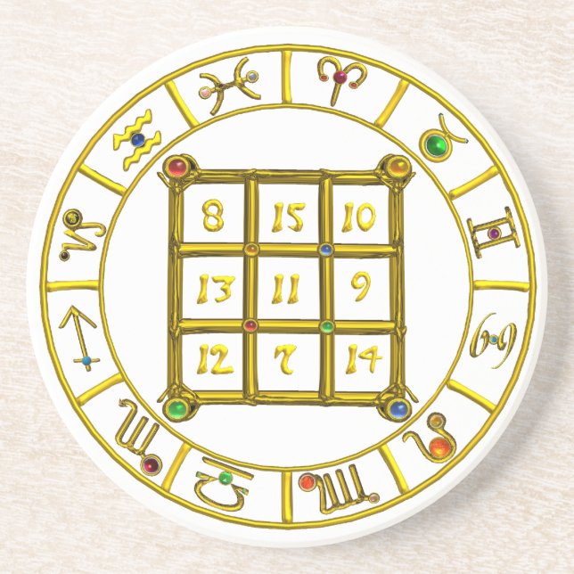 ASTRAL CODE/MAGIC SQUARE 33,white Underlägg Sandsten (Framsidan)