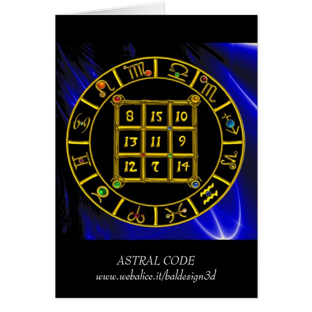 ASTRAL CODE,MAGIC SQUARE 33 Zodiac Astrology Chart Hälsningskort (Framsidan)