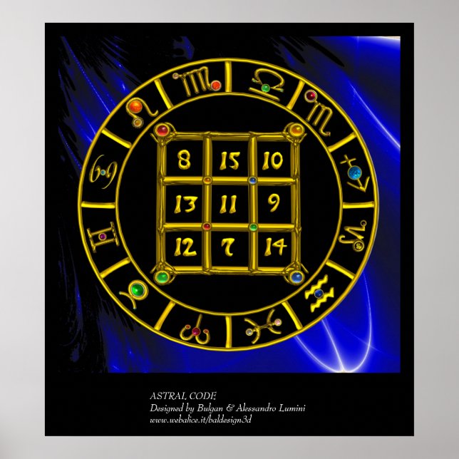 ASTRAL CODE,MAGIC SQUARE 33 Zodiac Astrology Chart Poster (Framsidan)