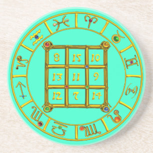 ASTRAL CODE,MAGIC SQUARE 33 Zodiac Astrology Chart Underlägg