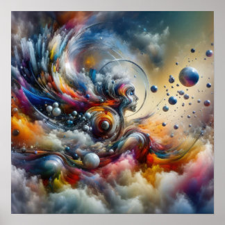 Astral Dance - Abstrakt Woman - Surreal Art Poster