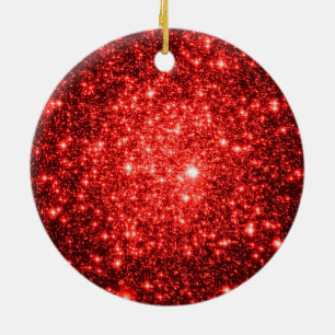Astral glitter Red Julgran Ornament