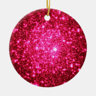 Astral Glitter Shock rosa julprydnader Julgransprydnad Keramik