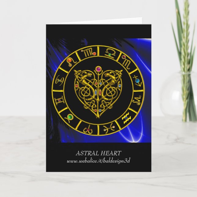 ASTRAL HEART Zodiac Birthday Kort (Framsida)