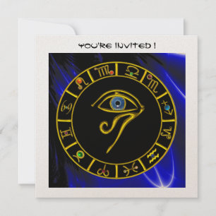 ASTRAL HORUS ÖGA / BLÅ TALISMAN, Astrologiskt Diag Inbjudningar