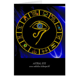 ASTRAL HORUS ÖGA,BLUE TALISMAN Astrology Chart Hälsningskort