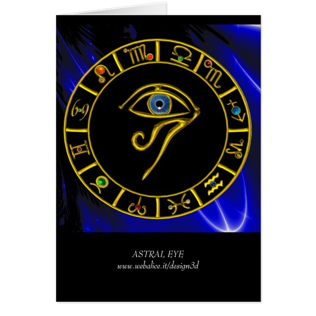 ASTRAL HORUS ÖGA,BLUE TALISMAN Astrology Chart Hälsningskort (Framsidan)