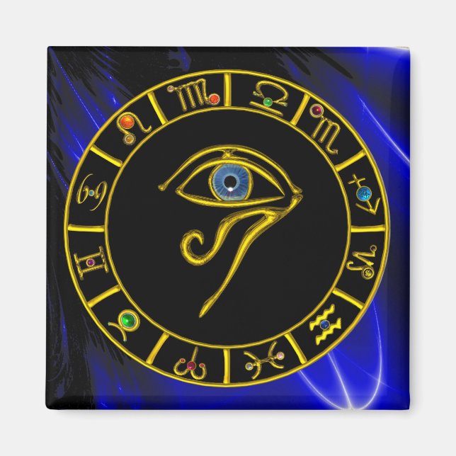 ASTRAL HORUS ÖGA,BLUE TALISMAN Astrology Chart Magnet (Framsidan)