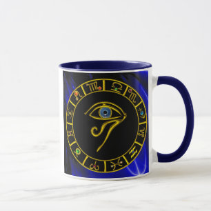 ASTRAL HORUS ÖGA,BLUE TALISMAN Astrology Chart Mugg
