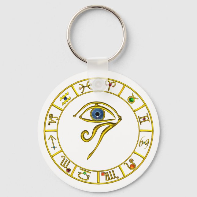 ASTRAL HORUS ÖGA,BLUE TALISMAN Astrology Chart Nyckelring (Framsida)