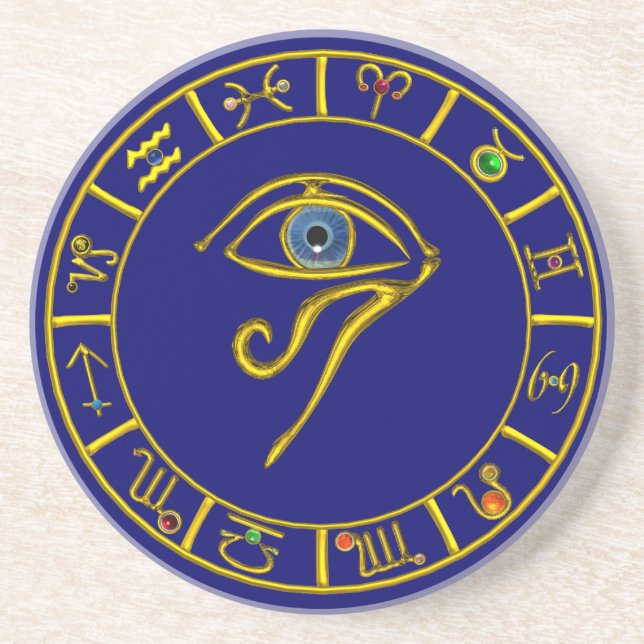 ASTRAL HORUS ÖGA,BLUE TALISMAN Astrology Chart Underlägg Sandsten (Framsidan)